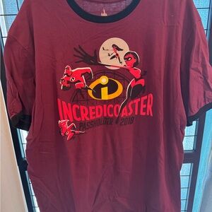 DISNEY PARKS INCREDICOASTER 2018 PASS HOLDER INCREDIBLES RINGER TSHIRT XL Rare